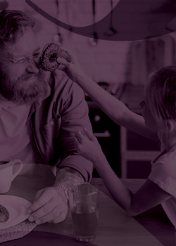 Dad laughing with child
