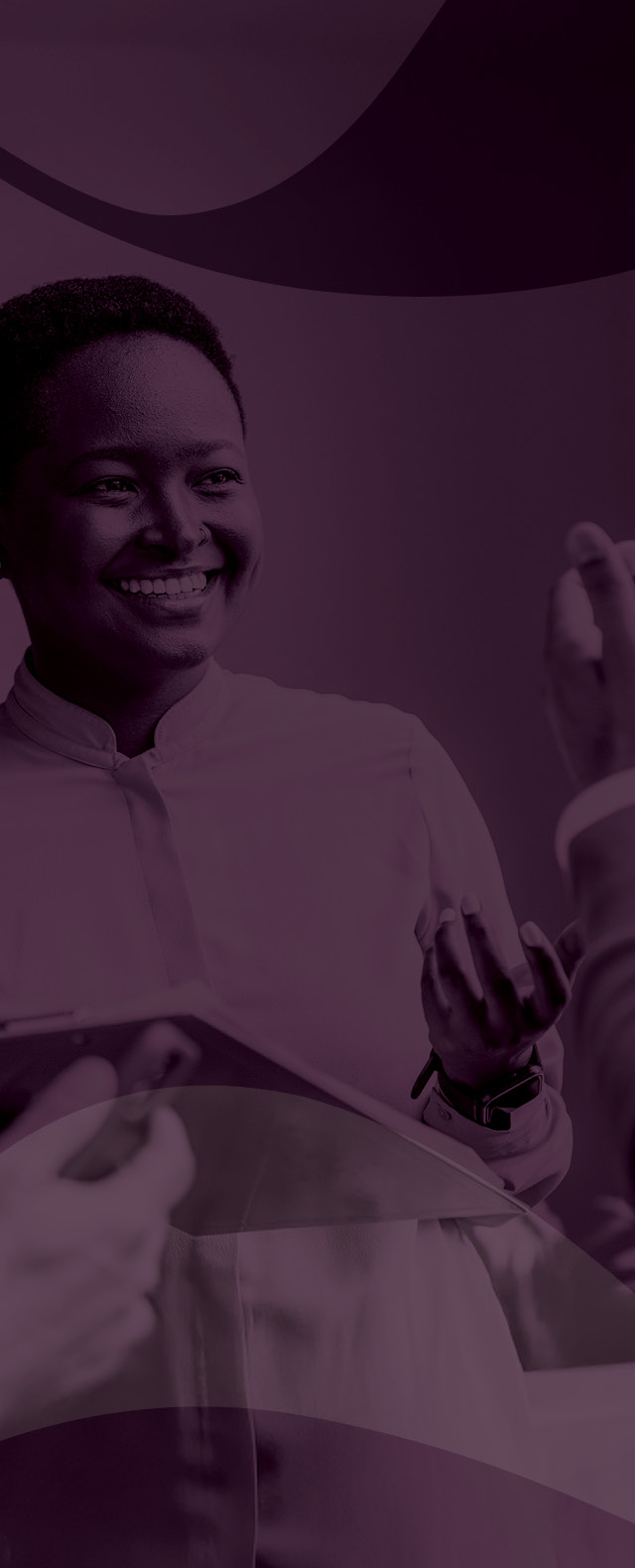 Purple stylized image of business person