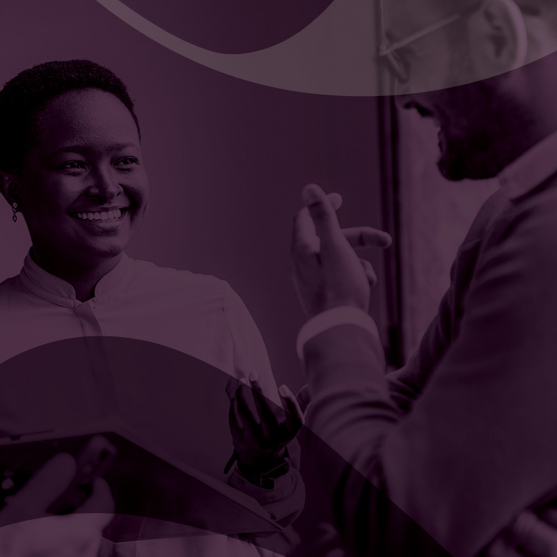 women discussing business