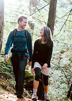 Two people hiking